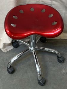 Red Stool With Wheels