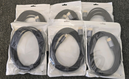 (6) *New* 8K Display Port Monitor Cables- 10ft