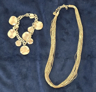 Liquid 30 Strang Necklace, Silver .925 Dangle Bracelet