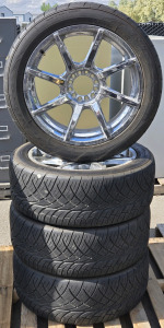 (4) NT420S Nitto Tires w/ Mazzi Wheels for Each & Hub Caps - 285/45R22