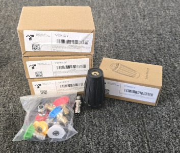 *NEW* (3) Vigory 4000 PSI Pressure Washer Nozzle With Assorted Tips, (1) Pressure Washer Turbo Nozzle