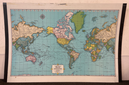 LARGE Cosmopolitan World Map