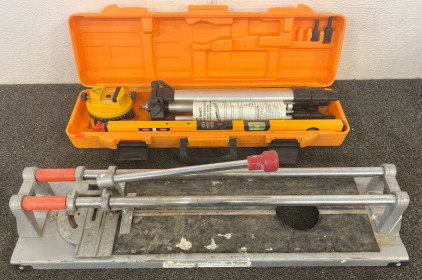 Johnson Hot Shot sound and light laser level kit, Manual Tile Cutter