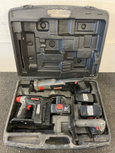 Craftsman Toolbox Toolset Including Craftsman C3 19.2V Cordless Orbital Jig Saw, Craftsman C3 19.2V cordless reciprocating saw,Craftsman C3 19.2V Cordless Nailer/Stapler & (3) 19.2V Batteries