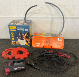 Wagner Control Stainer 350, Black & Decker Sand Storm 3-in-1 Sander, SKIL PWRCore 40 40V 2.5Ah Lithium battery, Jumper Cables & Sprockets
