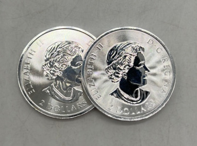 (2) 1/2 Troy Ounces Fine Silver Canada Coins