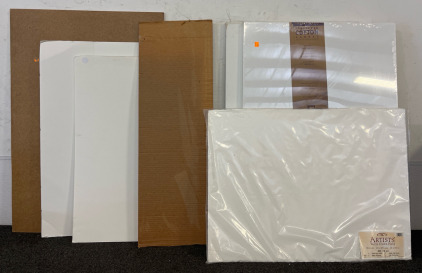 Lot Of Canvases, Foam Boards, Wooden Boards & Watercolor Paper
