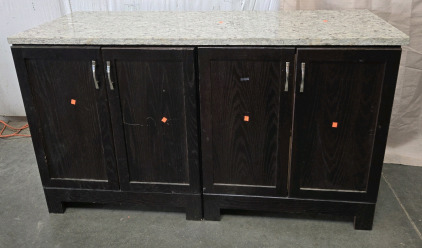 Black Cabinets w/Marble Top