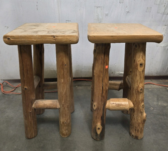 (2) Large Wood Stools