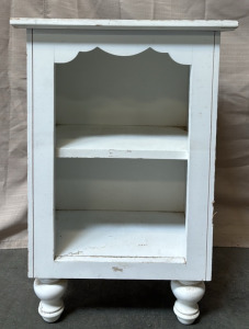 White Nightstand w/ Shelves