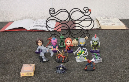 (2) Stamp Collector Books, Magic The Gathering Cards, Kids Toys, And More.