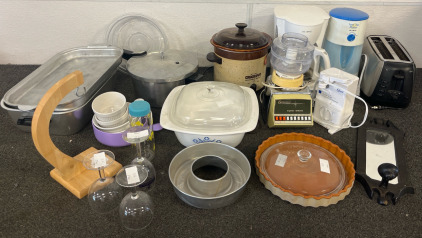 Large Kitchenware Lot With Kitchen Appliances & Dishware