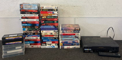 Sony VHS Player / Recorder & 40+ VHS Movies