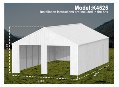 KJ Double Garage Steel Barn Shed