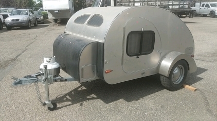 Petenwell Camp-In Stainless Teardrop Sleeper Trailer-Double Door-12'