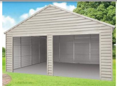Double Garage Metal Shed