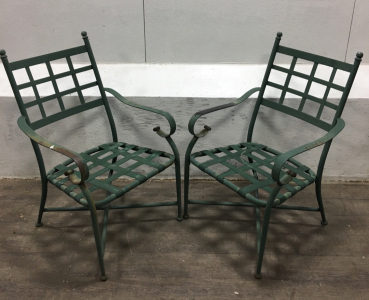 (2) Green Lawn Chairs