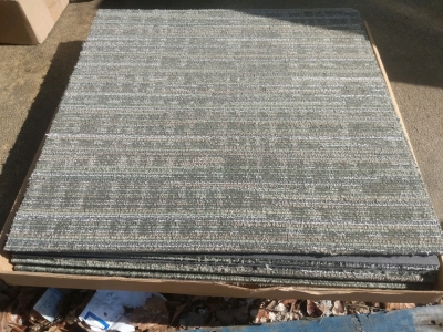 60) Pieces Carpet Tile 24x24 Green Grey