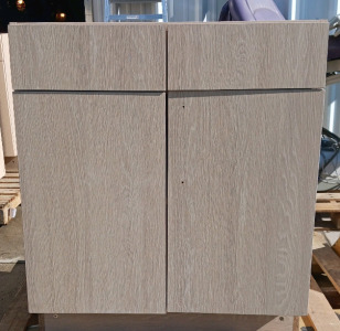 (1) Light Wood Cabinet w/ 2 Drawers & Double Doors - 30"x25"x34" - $500 Retail