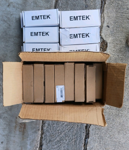 (43) Emtek Hardware Items - (31) 4" Door Stops (12) Steel Hinge Sets