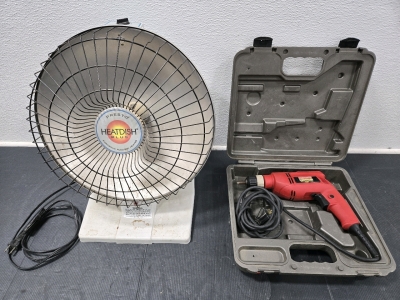 Craftsman Professional Millennium Series ⅜" Drill w/ Case & Presto Heatdish Plus Parabolic Electric Heater