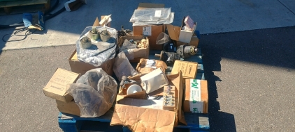 (1) Pallet of Johnston Parts & Industrial Components - Motors Switches Seals & Housings