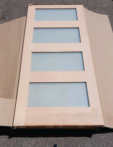 (3) Interior Wood Doors - Frosted Glass Panels - 3'6"x8'0"x1&frac34;"