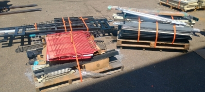 (3) Industrial Storage Pallet - Display Racks Hooks Adhesive & More<br/>