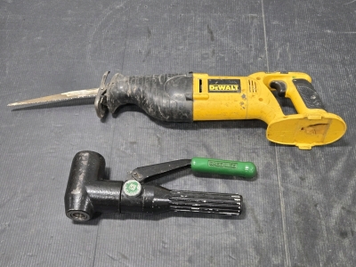 DeWalt Reciprocating Saw w/ Blade - Model: DW938 & Greenlee Right-Angle Hydraulic Knockout Driver