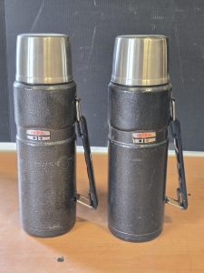 (2) Thermos Brand Bottles w/ Cap Lids & Carry Handles