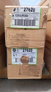 (2) Fluorescent Lamp Boxes - GE F28T8/XL/SPX35/ECO - 36 Count Each