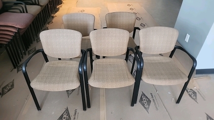 Offsite - (5) Haworth Brand Padded Metal Frame Waiting Room Chairs