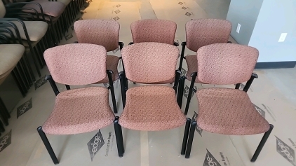 Offsite - (6) Haworth Brand Padded Metal Frame Waiting Room Chairs