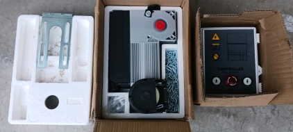 (2) Industrial Garage Door Components - (1) Roll-Up Door Motor Unit (1) Roll-Up Door Controller Panel