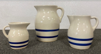 (3) Piece Pottery Pitcher Set