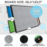 New Quokka Tilting and Rotating Puzzle Table Top in Black with Slide Out Drawers - 12