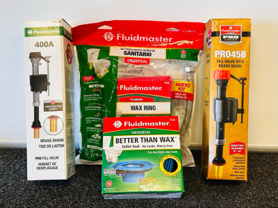 Plumbing/ Toilet Essentials: Fluidmaster Sanitation Kit, Toilet Seal and Fill Valves