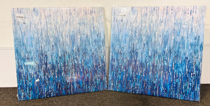 Pair Of 24"x 24" Canvas Modern Wall Art