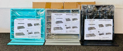 (3) Expandable Drawer Organizers (Teal, Black and Grey)