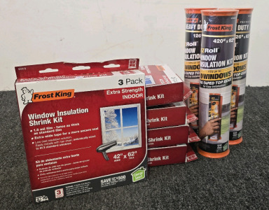 (3) Frost King EZ Roll Window Insulation Kits, (5) Frost King Window Insulation Shrink Kits