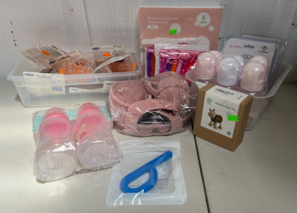 NEW Amazon Lot Of Baby Supplies Including Bottles, Silicone Nipples, Child Locks & More