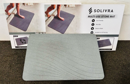 (2) New Solivra Stone Mats (Grey)
