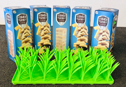 Fun For The Whole Family Including Your Pet: (5) Tower Tumble Classic Games and Pet Slow Food Mat