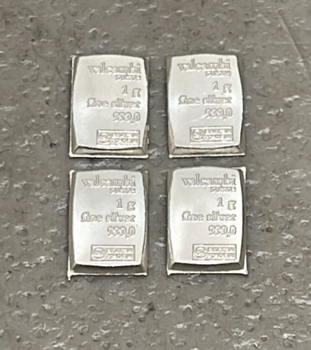 (4) 1 Gram 999.9 Fine Silver Bars