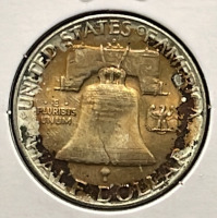 1950-D MS65FBL Full Bell Line Gem Silver Half Dollar Coin (Carded) - 2