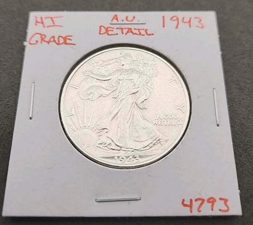 1943 WALKING LIBERTY SILVER HALF DOLLAR HI GRADE U.S. MINT RARE COIN