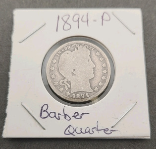 1894-P Barber Quarter - Carded - Details