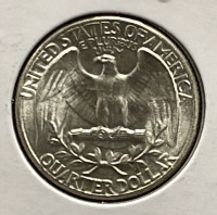 1954 MS66 Gem Silver Washington Quarter Coin (Carded) - 3