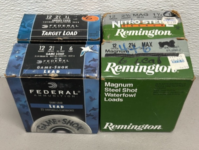 (100) 12 Gauge 2-3/4 Shotgun Shells&hellip; Federal And Remington Brands