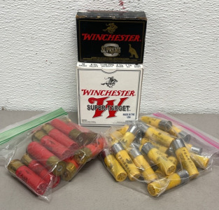 (25) Winchester 12 Gauge 2-3/4 Shotgun Shells, (14) Super X 3&rdquo; Shotgun Shells, (10) Winchester 12 Gauge 3&rdquo; High Velocity Turkey Loads, And (20) Federal Top Gun 2-3/4 Shells